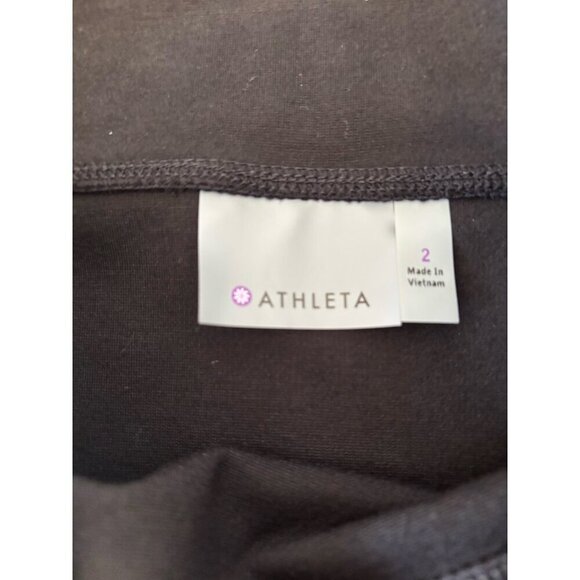 Athleta Womens Size 2 Black Athletic Skirt Triple Zipper Trim Side Zip Stretch - Picture 3 of 3